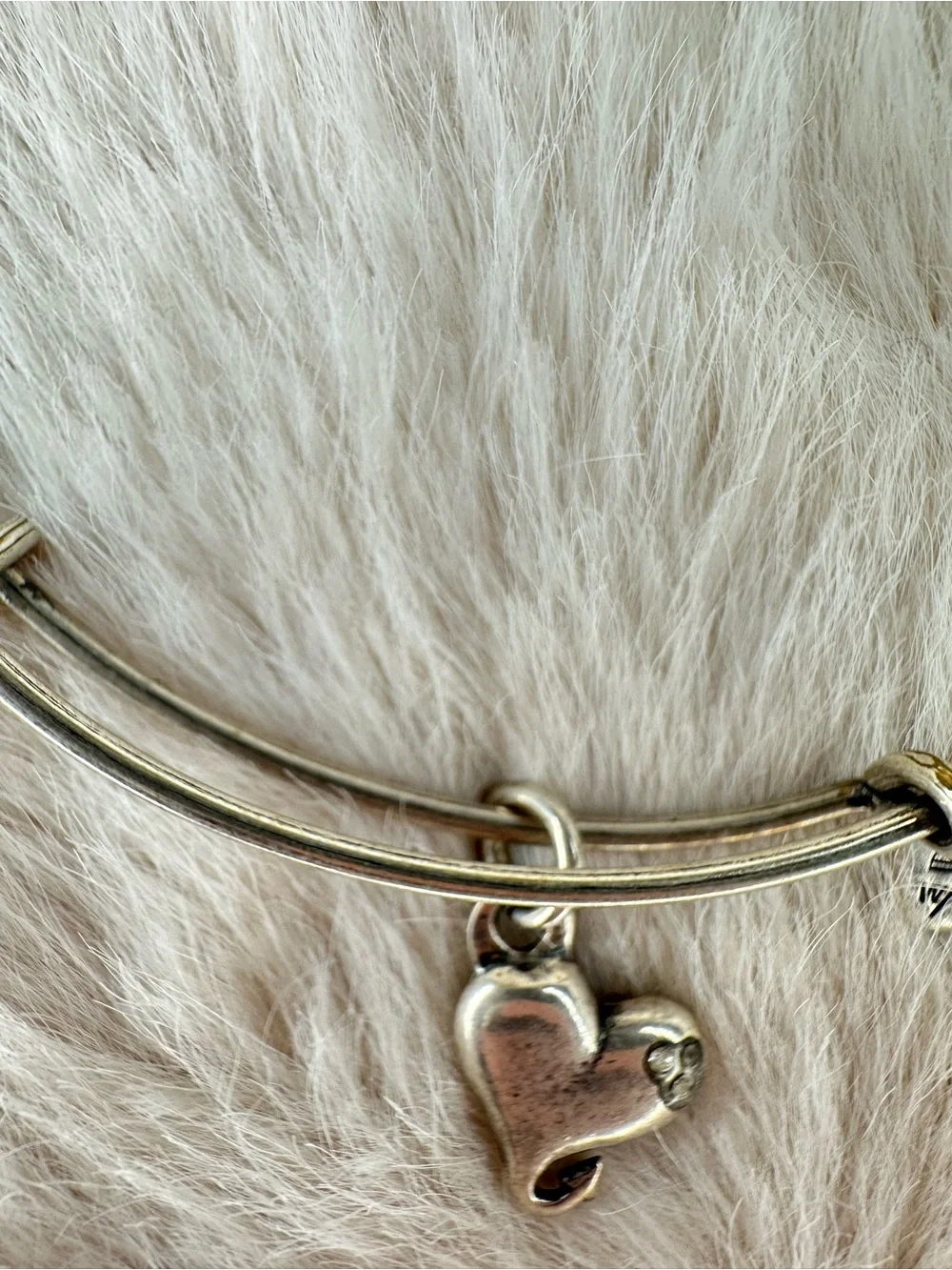 Alex & Ani Silver Heart 3 stud Charm  Bracelet - Picture 8 of 16